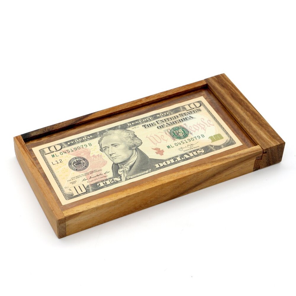 NEW Dilemma ATM Wood Puzzle Card Money Holder Gag Gift Graduations